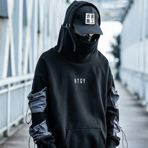 Niepce Cyberpunk Techwear Sudadera con Capucha Hombres Ropa de Calle Japonesa Ropa - Imagen 7 de 17