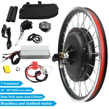 20 Inch 48V Rear Wheel Hub E-Bike Conversion Kit 1000W Electric Bicycle Motor