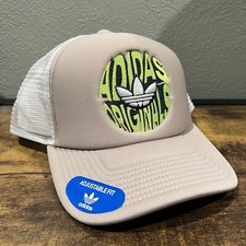 Adidas Originals Trucker Hat Snapback Trefoil Adjustable Cap Beige OS NWT