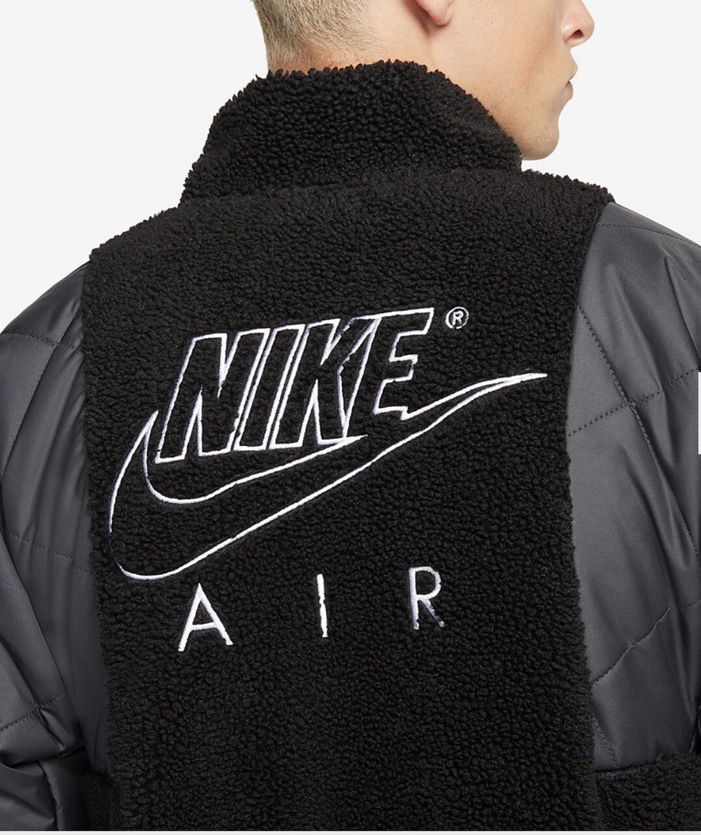 Nike Mens Sportswear Sherpa Half Zip Jacket Black/ White Nike Mens Sportswear Sherpa Half Zip Jacket Black/ White
