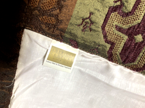 American Century Home Valance Luxury Designer Short Curtain 1 Single Brown Green - Picture 6 of 8