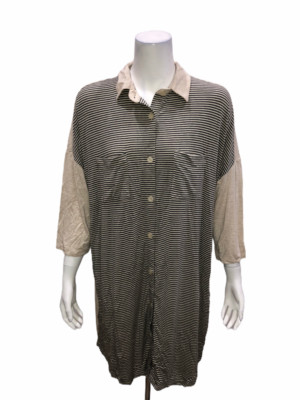 Cuddl Duds Softwear with Stretch Hi-Low Sleep Dress with Collar Large Size 