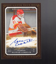 A7674- 2008-09 UD Masterpieces Brushstrokes Brown #MBRL Rejean Lemelin Auto
