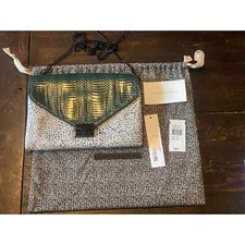 LOEFFLER RANDALL Printed Embossed Leather Clutch/Crossbody Bag-NWT