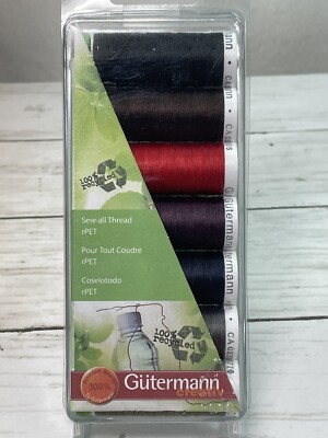 Gutermann Sew-All Polyester Thread Set - 7 Spools- 110 yds each - Dark Colors
