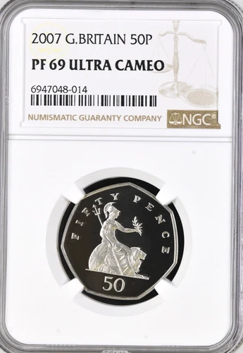 2007 50p Britannia Proof. NGC PF69 Royal Mint Great Britain Fifty Pence