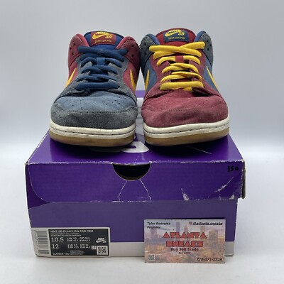 専用 NIKE SB ナイキエスビー ダンク スニーカー DJ0606-400 DJ0606-400 Nike SB Dunk Low Barcelona Red Wine Navy Blue Yellow
