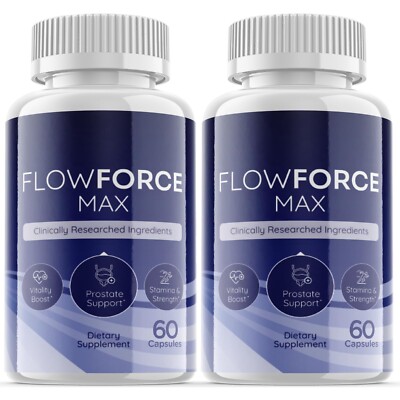 FlowForce Max - Vegan, Male Vitality Supplement Pills , Capsules (2 Pack)  