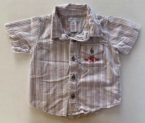 baby boy navy button down shirt