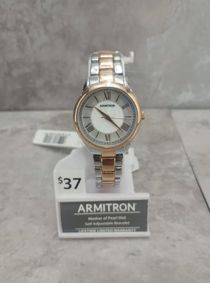 Armitron Women's Mother of Pearl Dial Gold & Silver Tone Watch New