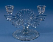 Vtg Paden City 211 Maya Double Candlestick Holder Wheel Cut Design Vtg Paden City 211 Maya Double Candlestick Holder Wheel Cut Design