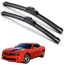 For 2010-2015 Chevy Camaro Windshield Wiper Blades J-HOOK Hybrid Silicone