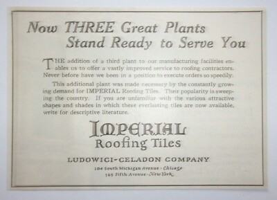 1925 Imperial Roofing Tiles Advertisement Ludowicic-Celadon Company