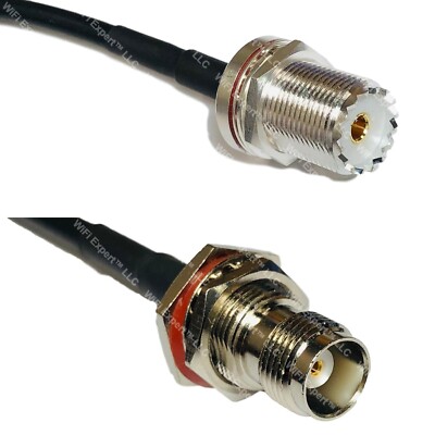 RFC240UF UHF Female Bulkhead to TNC FEMALE BULKHEAD RF Cable FAST-SHIP LOT