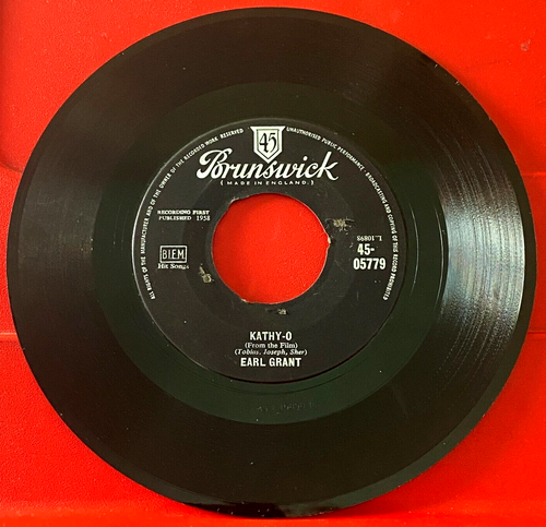 Earl Grant Kathy-O 7" UK ORIG 1959 Brunswick 45-05779 b/w Evening Rain VINYL - Picture 2 of 8