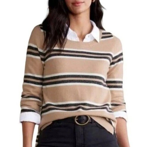 Soft Surroundings Cashmere Shayna Striped Sweater Size S Retail $220