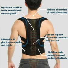 Medical Scoliosis Posture Corrector Spine Back Support Shoulder Brace Belt USPS