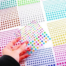 20 Sheets 3440Pcs Crystal Rhinestone Stickers DIY Embellishment Jewelry Colorful