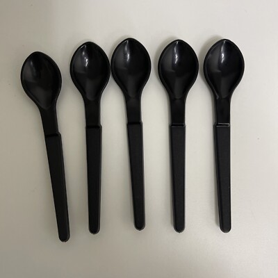 Tupperware Hang On Spoons Set Of 5 Black