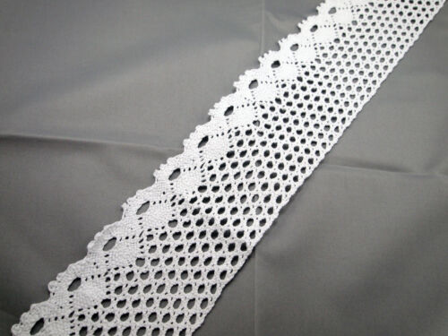 1 Meter Vintage WEISS Baumwolle gehäkelt Jakobsmuschel Hochzeit Spitze Borte Band 15 Design - Bild 25 von 25
