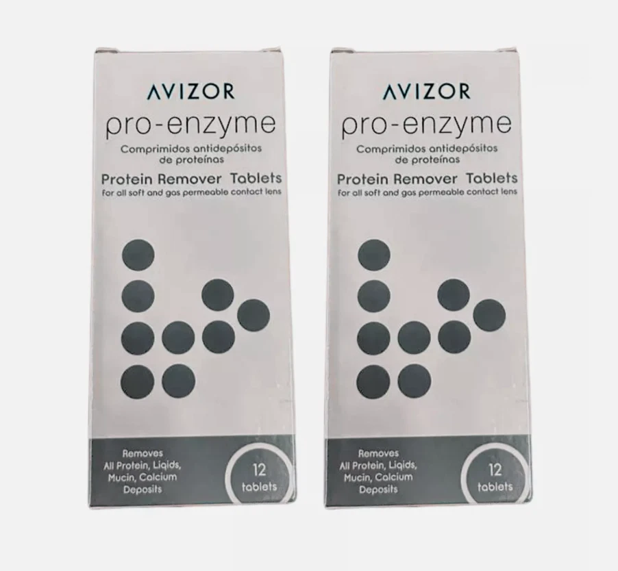 Paquete de 4 comprimidos removedores de proteínas Avizor PRO-ENZYME lentes de contacto suaves de 12 Foto 3 de 4