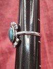 Silver Tone Metal Faux Turquoise Oval Adjustable Ring Size 5.75 Jewelry Costume — photo 3