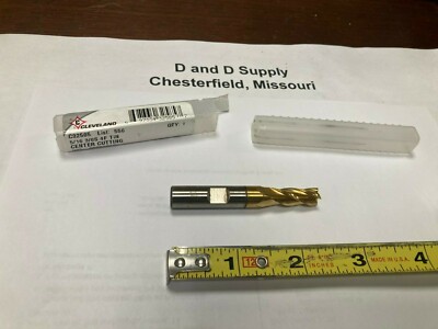 Cleveland C32585, 5/16'', 4-Flute, Cobalt Square End Mill, TiN, USA Made