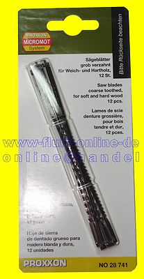 PROXXON 28741 Laubsägeblatt grob verzahnt Holz 12 Blätter/Packung DSH DS460