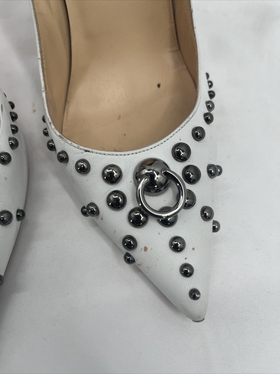 Christian Louboutin Door Knock White Glacier Leather So Kate Pumps