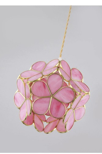 Pink Mediterranean Petal Pendant Light Flower Decorative Chandelier Ceiling Lamp - Picture 4 of 5
