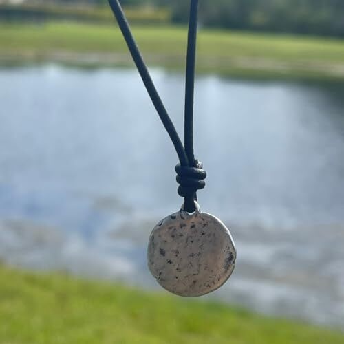 St Christopher Necklace - Mens Saint Pendant Travelers, Black Leather Silver - Picture 8 of 9
