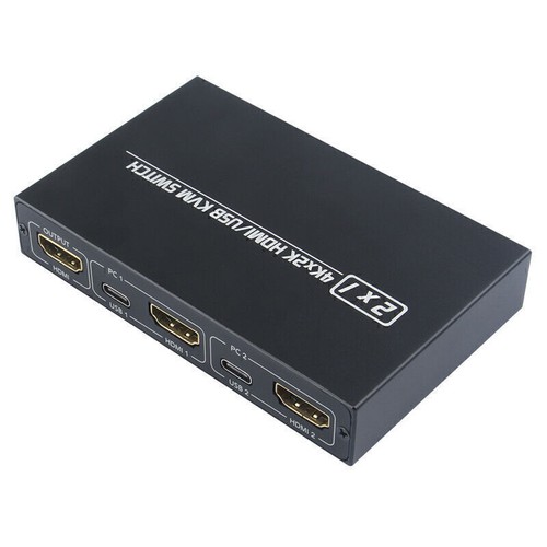 4K USB HDMI-compatible KVM Switch Box Video Display Switcher Splitter for 2 PC - Bild 3 von 7