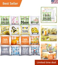 Elegant 16-Piece 18x18 Seasonal Pillow Covers - Perfect for Every Occasion