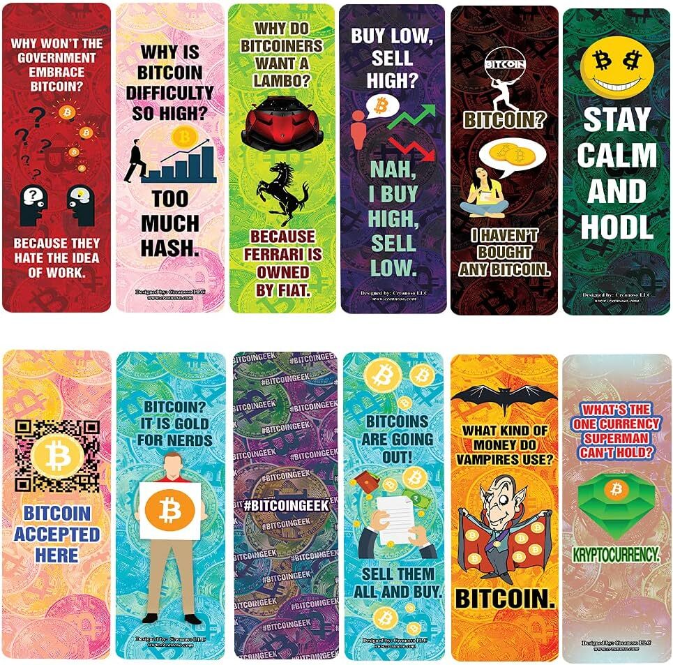 Funny Crypto Bitcoin Jokes Bookmarks Cards (5-Sets X 6 Cards) | eBay