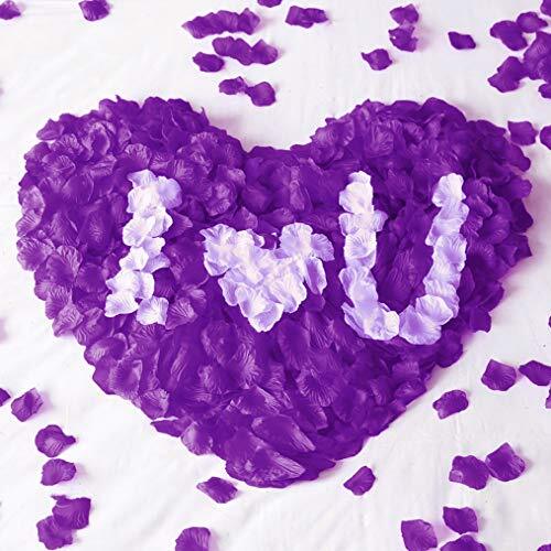 2000 PCS Artificial Silk Rose Petals for Wedding Party Favors Purple - Picture 2 of 8