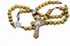 Blessed Prayer Rosary beads made from genuine Holy Land olive wood with Crucifix