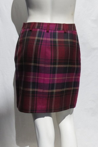 Company ELLEN TRACY US minigonna donna XS 0 2 (etichetta 4) viola rosso lana a quadri - Foto 2 di 6