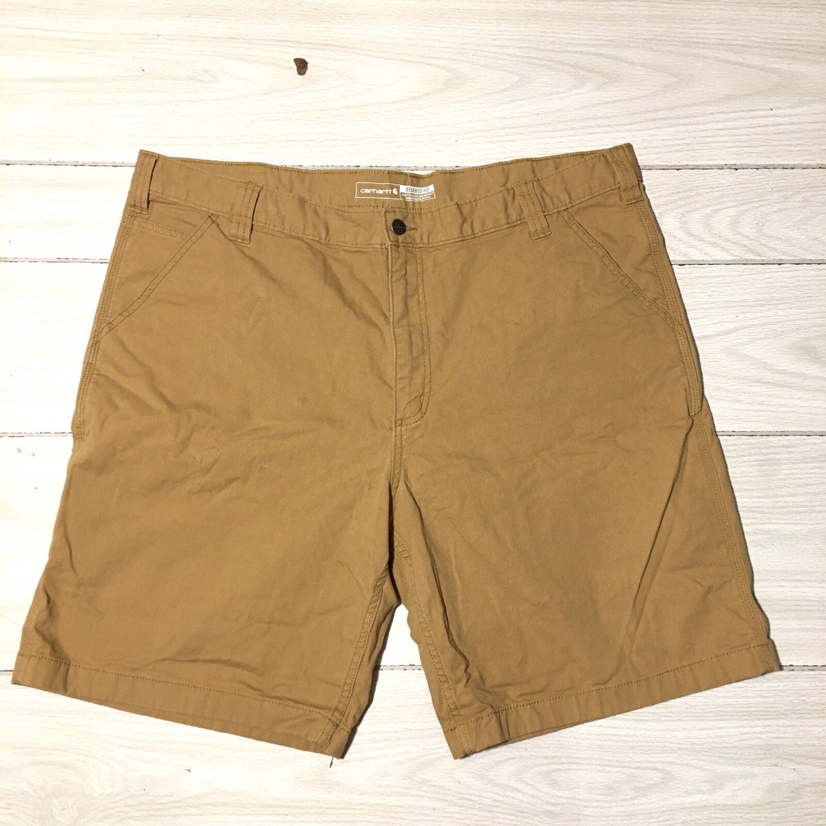 Carhartt Shorts 42/10 Brown Relaxed Fit Rugged Flex Canvas Utility