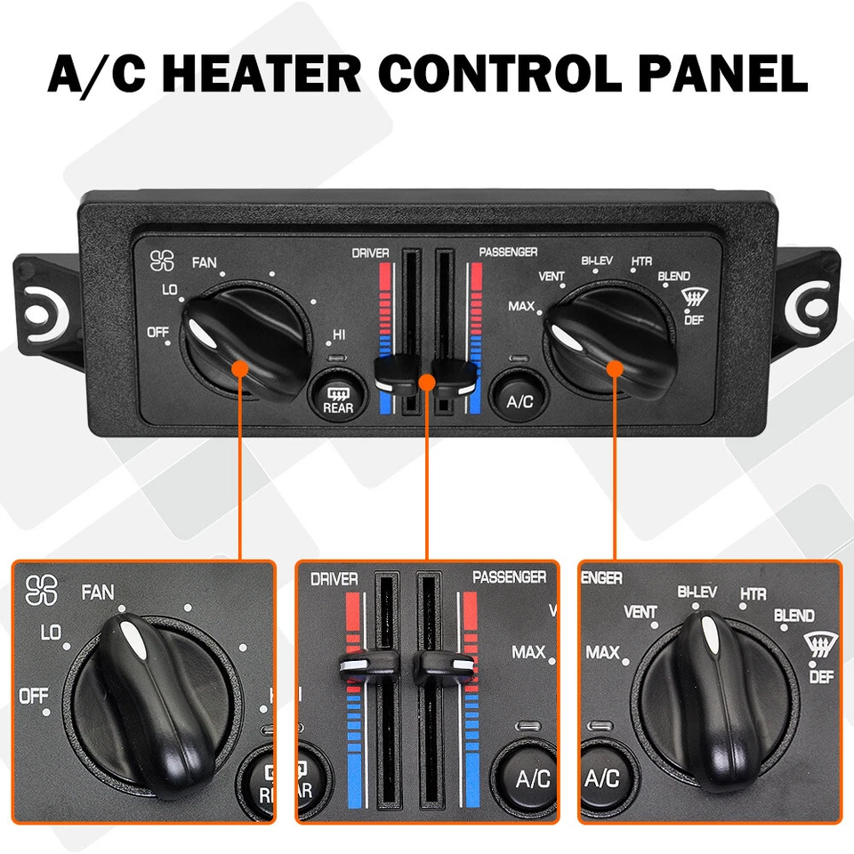 Unidad de control de clima doble aire acondicionado calentador Buick Century 1999-04 10308120 10447470 Foto 3 de 4