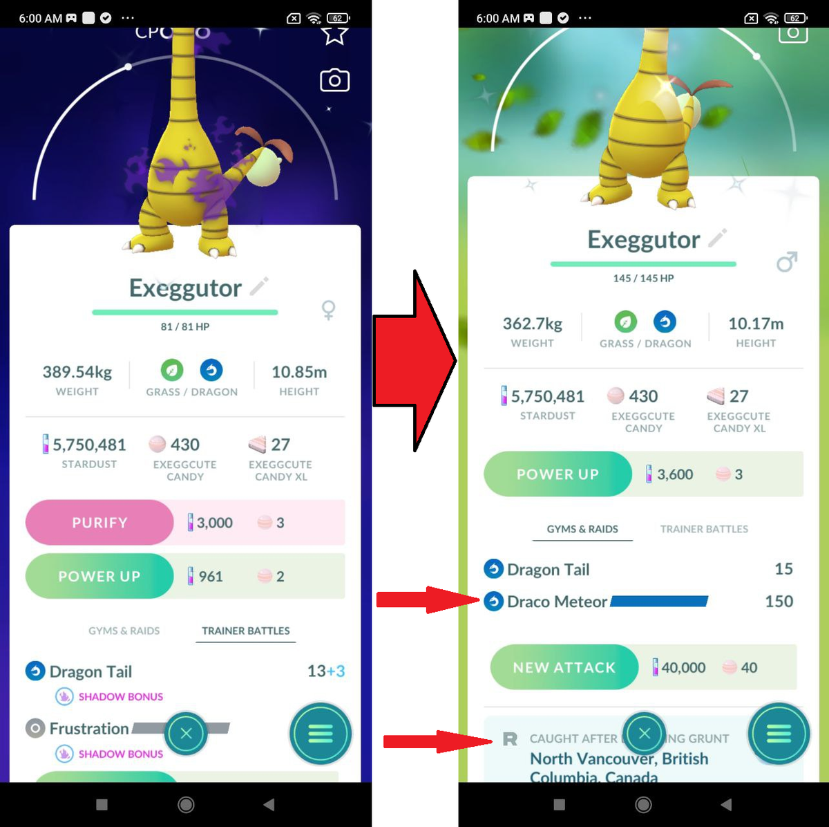 ✨ Shiny Shadow → Purified Alolan Exeggutor ✨ Pokemon Go rare