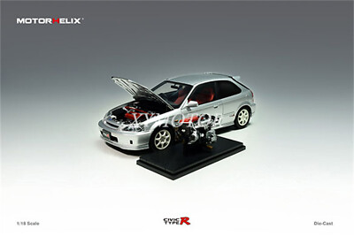 Motorhelix 1/18 Honda Civic Type R EK9-120 Model Car Black