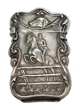 Antique Sterling Silver Equestrian Horse Riding Match Safe Matchsafe Case Vesta