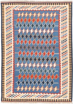 Kelim Kashkouli Teppich 212x297 cm handgewebt Wolle Persien Unikat Neu