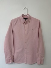 Men’s Ralph Lauren Long Sleeve Custom Fit Shirt Pink Size Medium