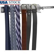 14 Hook Tie Belt Jewelry Rack Sliding Storage Organizer Wall Mount Accessory New