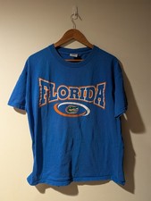 Vintage 90s Florida Gators NCAA College Football Spell Out Blue Large T-Shirt