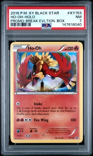 Pokemon Ho-Oh Holo Black Star Promo XY153 Break Evolution Bx. PSA 7