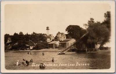 RPPC Olcott Beach New York View From Lake Ontario Water Slide Tower by Boeckmann
