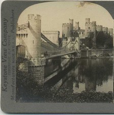 Medieval Castle and Suspension Bridge, c1910, Conwy, Wales, H.C. White