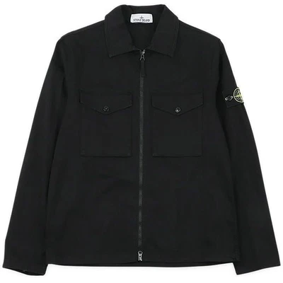 Stone Island Men's Chest Pocket Stretch Satin Overshirt Jacket 158643261 [P] - Photo 1/4